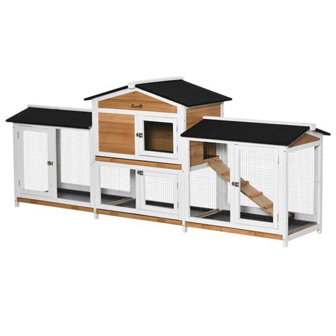 PawHut Wooden Rabbit Hutch with Double Run, No Leak India | Ubuy