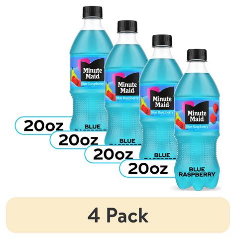 (4 pack) Minute Maid Blue Raspberry Juice Drink Bottle, 20 fl oz ...