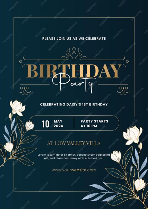 Birthday invitation card template design in vector | Premium Vector