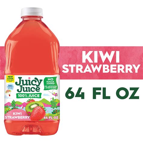 Juicy Juice Kiwi Strawberry 100% Juice Drink, 64 fl oz Bottle, Shelf ...