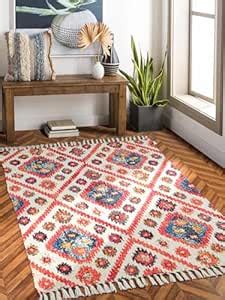 Buy HOMADORN Handmade Upcycled Sustainable Printed Rug, Dhurrie, Carpet ...