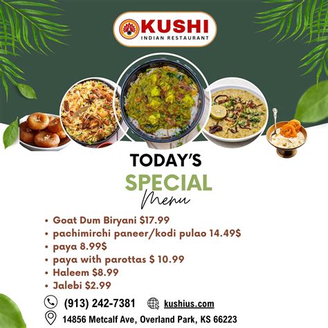 Kushi Indian Restaurant | 🔥 Today's Specials at Kushi Indian Restaurant ...