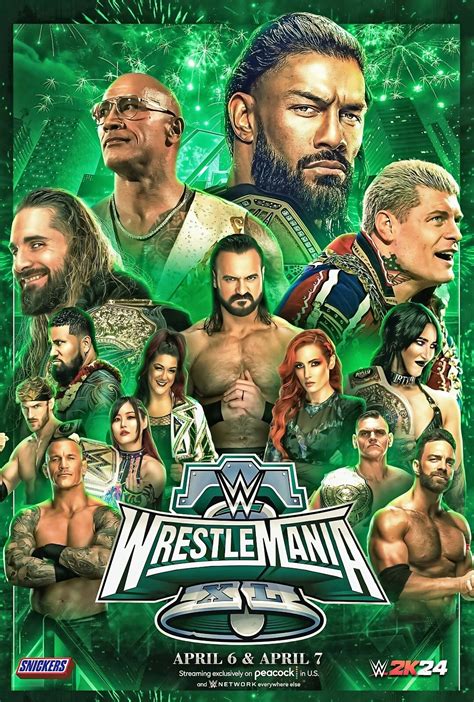 WWE Wrestlemania 40 Poster (2024) - 11x17 | Grelly UK