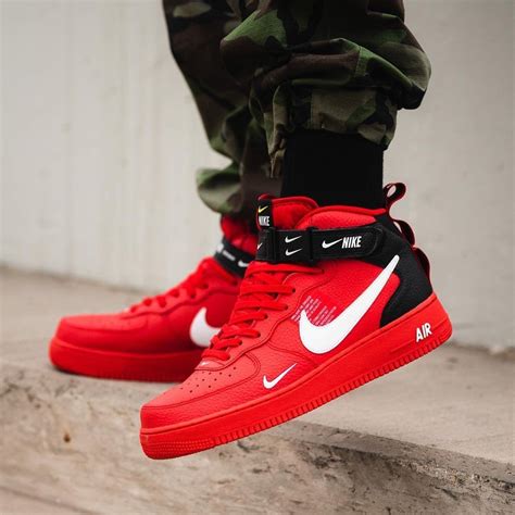 Nike Air Force 1 Mid '07 LV8 Red / Black | Shoes sneakers nike, Nike ...