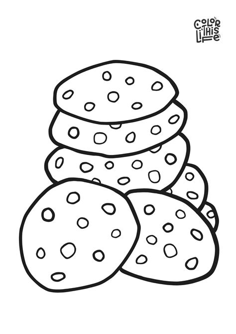Chocolate Chip Cookie Coloring Pages Chocolate Chip Cookie Template