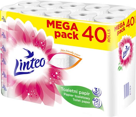 LINTEO PAPIER TOALETOWY BEZZAPACHOWY 40 ROLEK 600 METRÓW 3 WARSTWY ...
