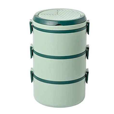 Buy Wagmine 3 Layer Round Lunch Box, Food Container with Handle for ...