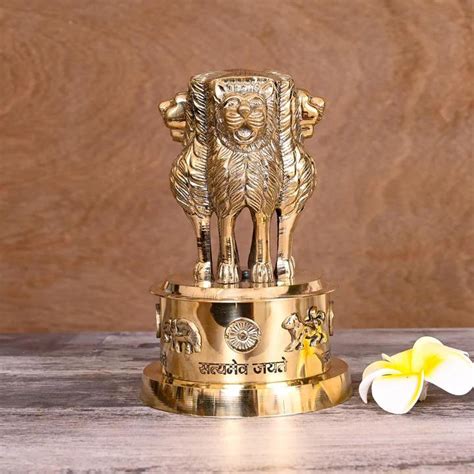 Brass Ashoka Pillar For Home And Office Decor – PujaNpujari