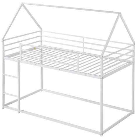 Buy Branax Metal Bunk Bed Twin over Twin, Bunk Beds for Kids, House ...