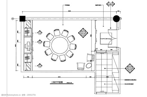 中式餐饮包厢室内空间平面图片-图行天下素材网