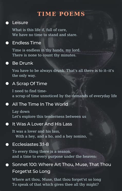 Time Poems - Best Poems For Time