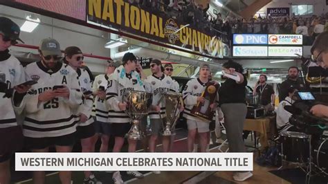 Western Michigan hockey celebrates championship win in Kalamazoo ...