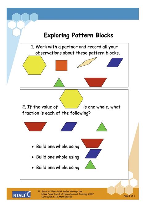 Image result for Pattern Block Fractions