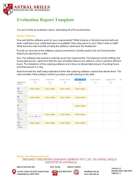 SITXHRM008 Evaluation Report Template | Download Free PDF | Business