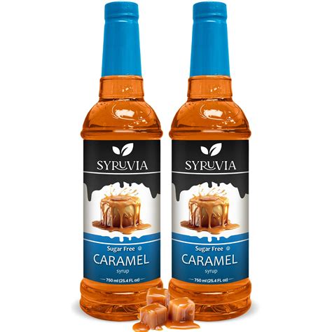 Amazon.com: Syruvia Sugar-Free Caramel Coffee Syrup – 25.4 fl oz ...