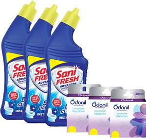 Sani Fresh Advanced 1L + Odonil Air Freshner 48g - Multipack of 3 ...