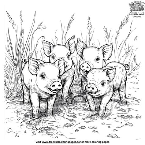Sow And Piglets Coloring Pages