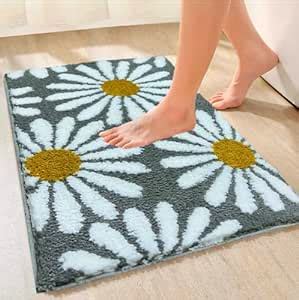 Buy Roseate Flower Super Soft (50x80 cm) Microfiber 2000 GSM Bath Mat ...