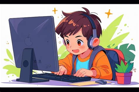 Play Computer Cartoon 的图像结果