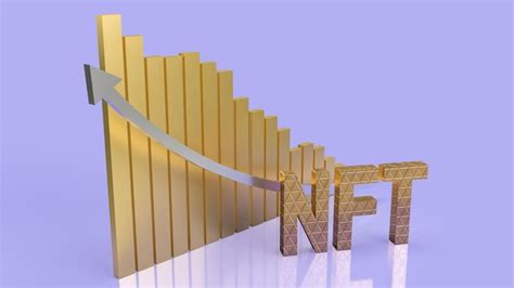 The gold nft text and chart for cryptocurrency or business concept 3d ...