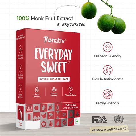 Trunativ Everyday Sweet | Monk Fruit Sweetener Powder | Zero-Calorie S ...
