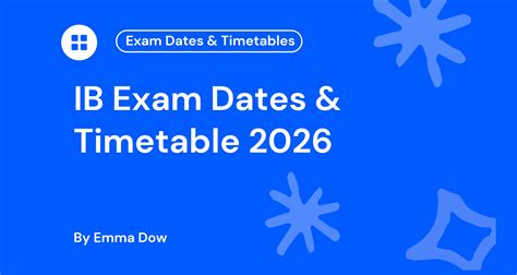 IB Exam Dates & Timetable 2026