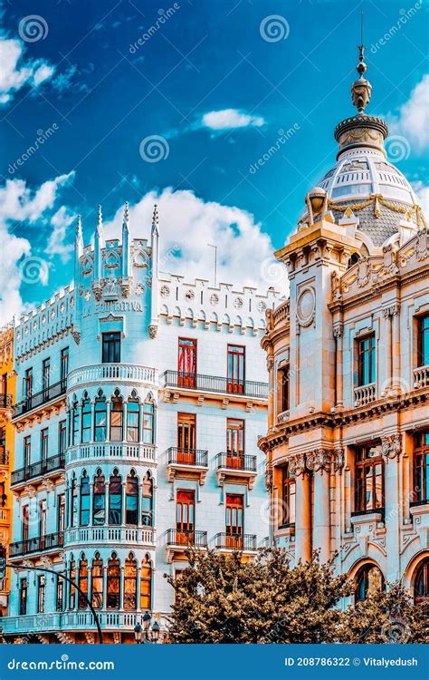 Cityscape of Valencia - Third Size Population City in Spain Stock Photo - Image of city ...
