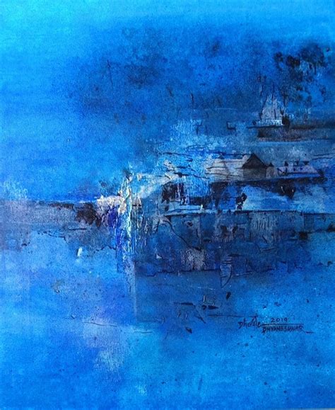 "Brilint Blue": Blue Acrylic Painting by Dnyaneshwar Dhavale | ArtZolo.com