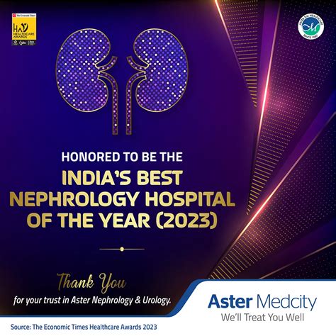 Aster Medcity Kochi Wins India's Best Hospital for Nephrology & Urology ...