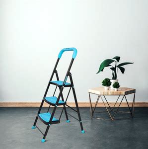 Bathla Ascend 3 Step Heavy Duty Steel Ladder for Home - Blue & Black ...