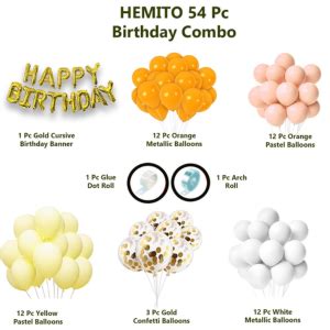 Hemito 54 Pieces Birthday Decoration item Cursive Paper Banner Metallic ...