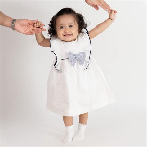 100% Cotton Bow Frock with Blommer – haus & kinder