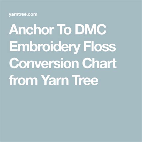 DMC Embroidery Floss Conversion Chart