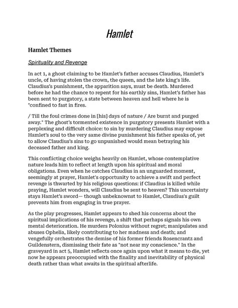 Examples Of Revenge In Hamlet Act 1 at Bessie Humble blog