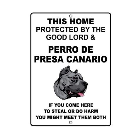 Buy PERRO DE Presa Canario Dog Home Protected by Good Lord and Novelty ...