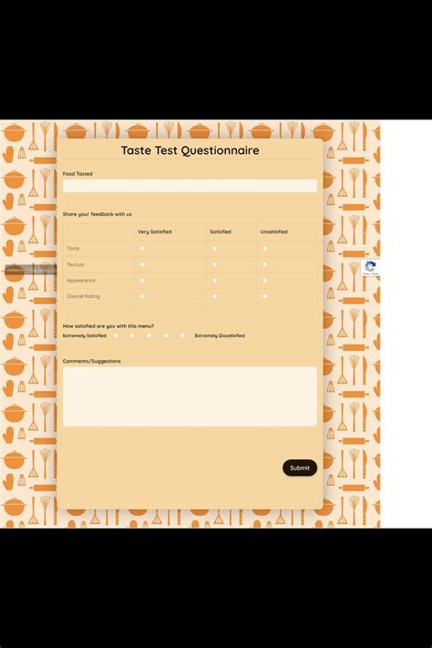Image result for Taste Test Survey Form