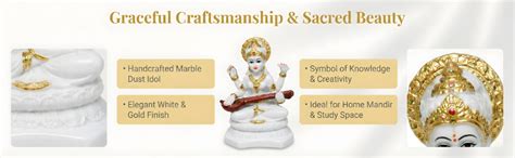 Buy Salvus APP SOLUTIONS Marble Dust Maa Saraswati Idol – White & Gold ...