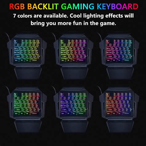 Buy One Handed RGB Gaming Keyboard and Mouse Combo, 35 Keys Portable ...
