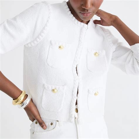 J.Crew: Odette Sweater Lady Jacket In Cotton-blend Bouclé For Women