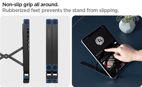 Spigen Adjustable Portable Laptop Stand for Desk - Foldable, Compatible ...