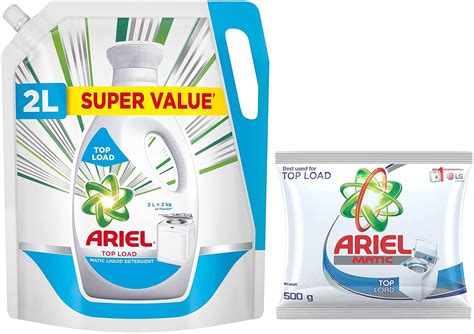 Ariel Matic Liquid Detergent Top Load Refill Pouch, 2 Litre & Ariel ...