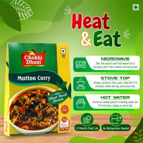 Chokhi Dhani Mutton Curry With Plant Based Protein Ready Meal in 2 ...