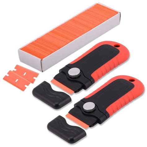 GOMAKE 1.5" Locking Razor Blade Scraper with Safety Cap - 2PCS Plastic ...