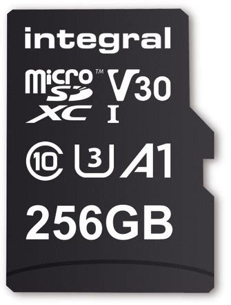 Specificaties van Integral High Speed Micro SD V30 UHS-I U3 256GB ...