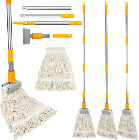 Amazon.com: Tticai 4 Sets Commercial Mop Looped End String Industrial ...
