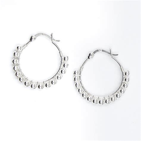 Silver Ball Hoop Earring – SILBERUH