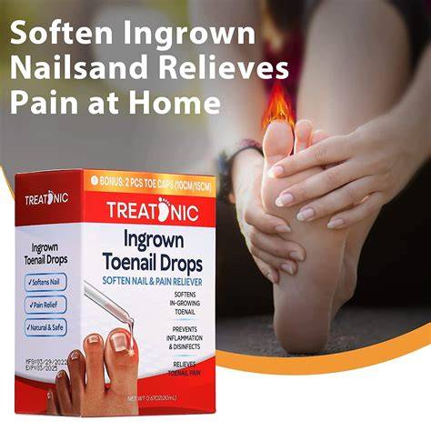 Treatonic Ingrown Toenail Treatment Kit - Pain Relief & Softener with Silicone Gel Toe Caps ...