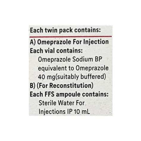Omez 40 MG Powder For Injection (1): Uses, Side Effects, Price & Dosage ...
