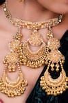 Buy Gold Plated Mirrors, Embroidery Thread Necklace Set by Kanyaadhan ...