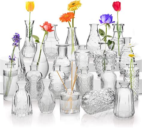 Amazon.com: 22 Pack Bud Vase in Bulk - BEAHOT Clear Flower Vases for ...